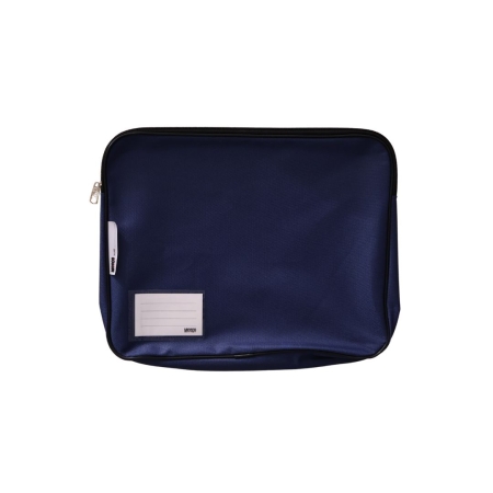 Book Bag Canvas Navy Blue Gusset